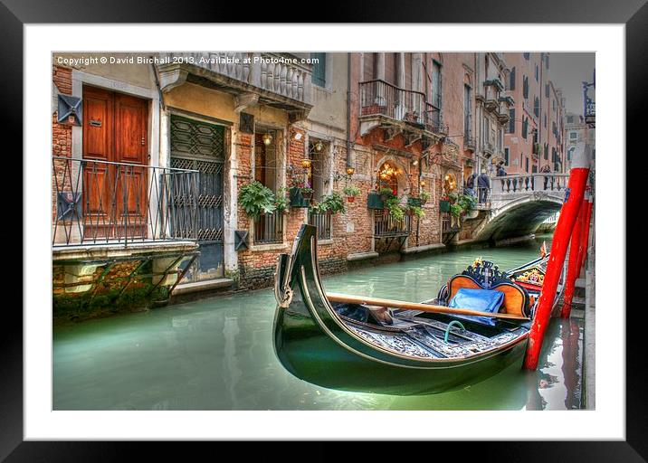 Classic Gondola, Venice Framed Mounted Print by David Birchall