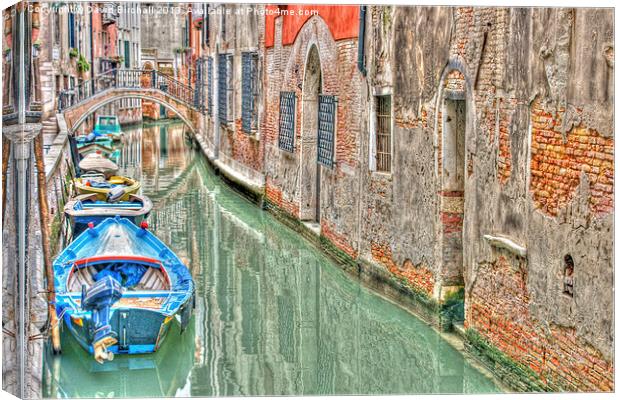 Venice Backwater Canvas Print by David Birchall