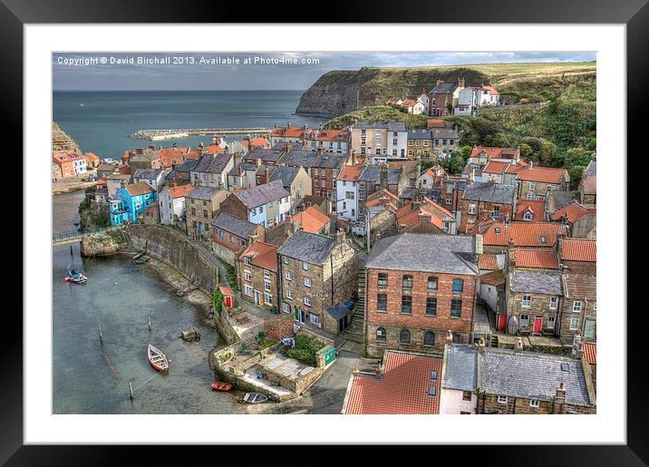 Staithes Village, north Yorkshire Framed Mounted Print by David Birchall