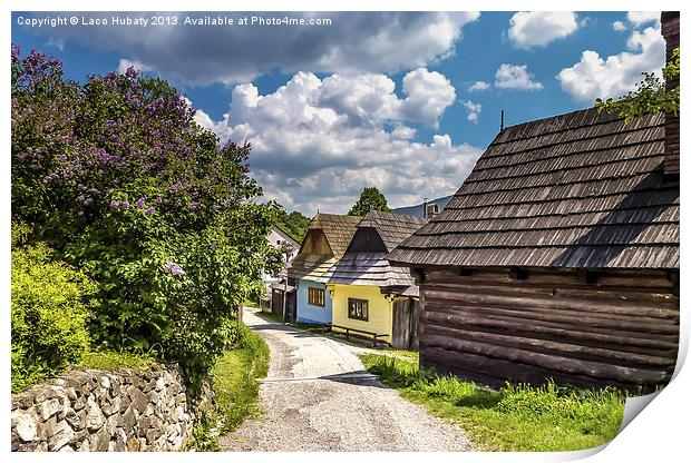 Street in the Vlkolinec village,Slovakia Print by Laco Hubaty