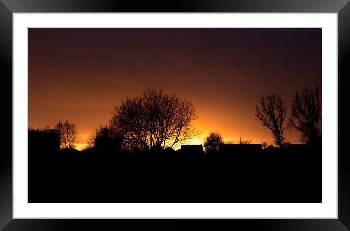 Sunset Silhouette Framed Mounted Print by Darren Eves