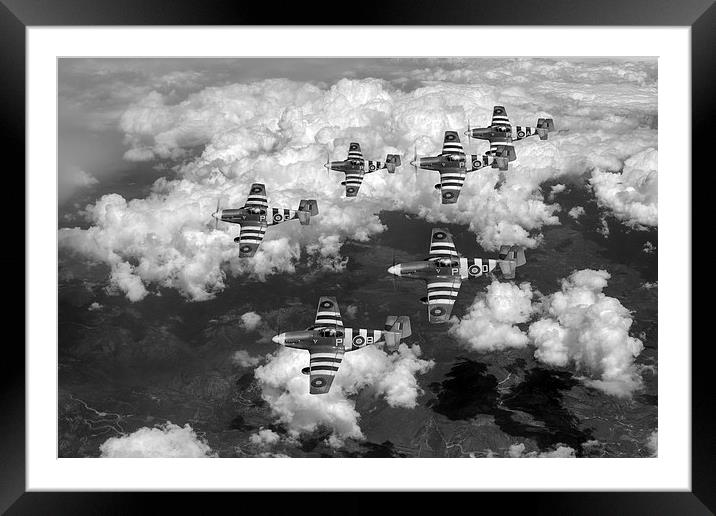 D-Day Mustangs Framed Mounted Print by Gary Eason