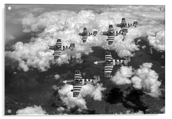 D-Day Mustangs Acrylic by Gary Eason