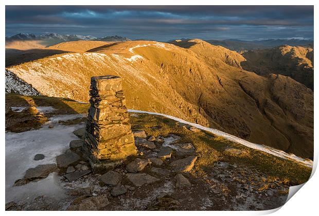 Old Man Of Coniston Summit Sunrise Print by James Grant