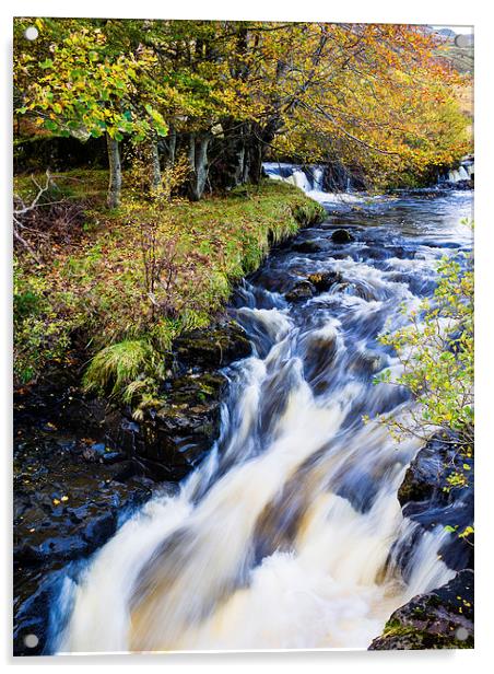 Glenbrittle Waterfall, Skye, Scotland, UK Acrylic by Mark Llewellyn