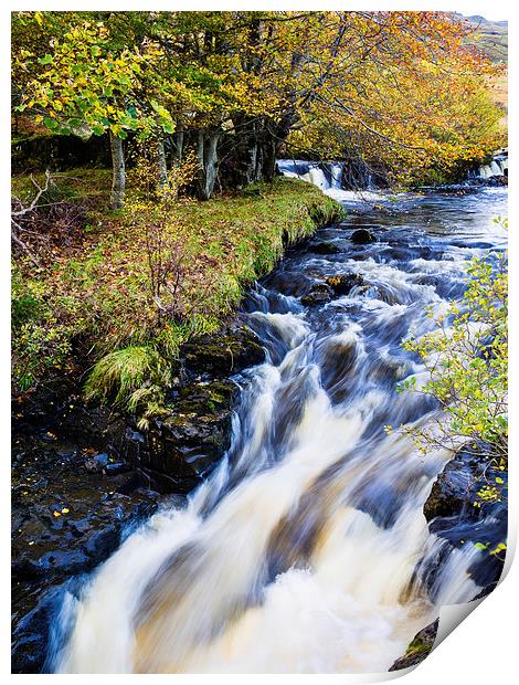 Glenbrittle Waterfall, Skye, Scotland, UK Print by Mark Llewellyn