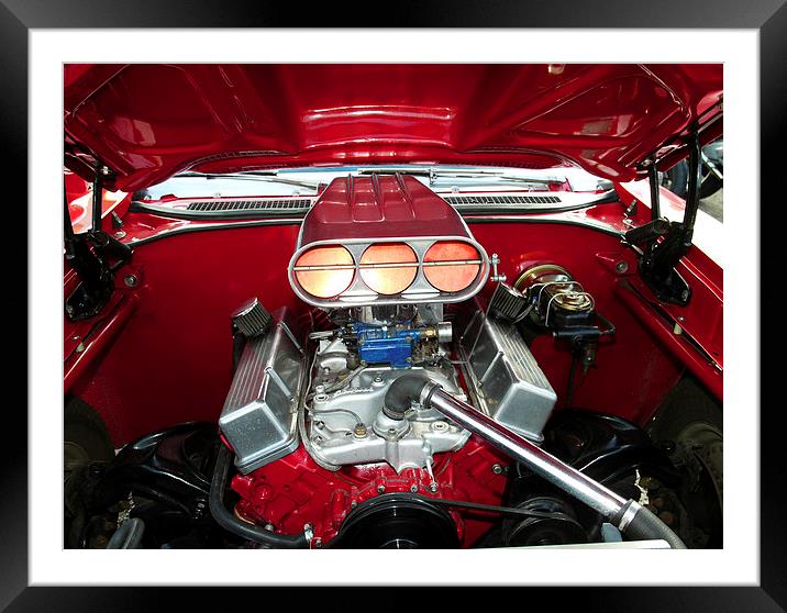 Classic Pontiac engine Framed Mounted Print by David French