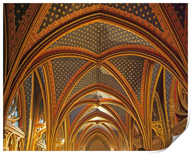Sainte-Chapelle vaulted roof Print by Alan Pickersgill