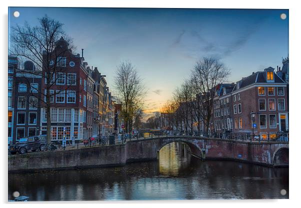 Twilight in Amsterdam Acrylic by Ann Garrett