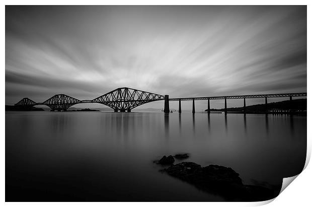 Forth Bridge Black & White Print by Andy Redhead