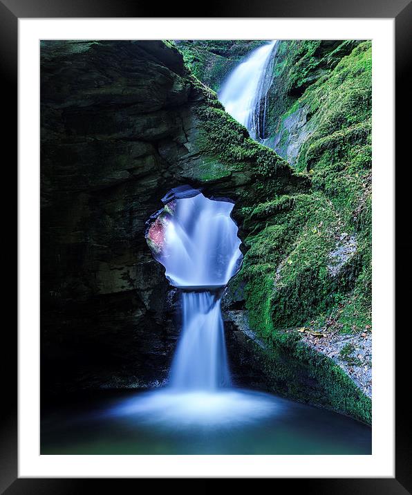 St Nectans Glen Waterfall, Cornwall Framed Mounted Print by Andy Redhead