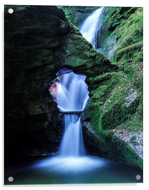 St Nectans Glen Waterfall, Cornwall Acrylic by Andy Redhead