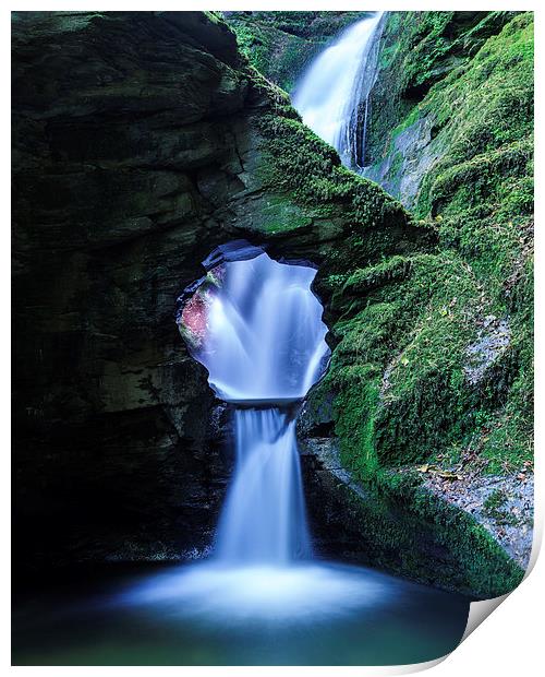 St Nectans Glen Waterfall, Cornwall Print by Andy Redhead