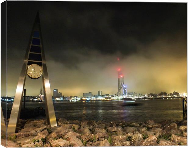 gosport clock and spinaker tower Canvas Print by nick wastie