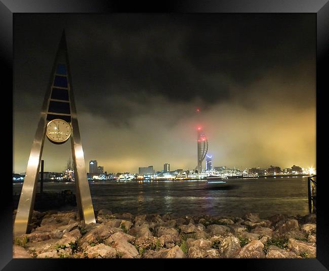 gosport clock and spinaker tower Framed Print by nick wastie