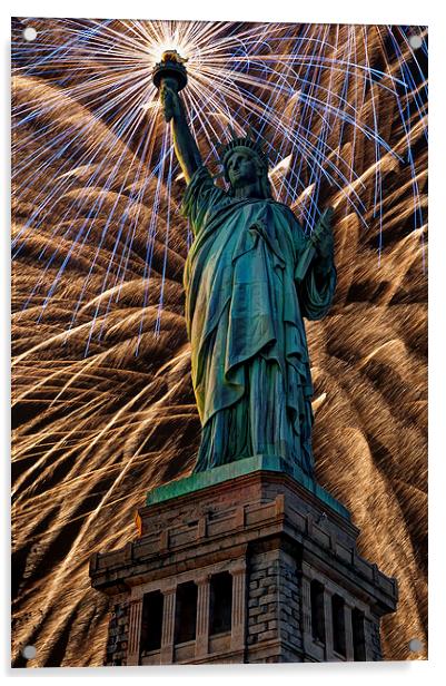 Liberty Fireworks Acrylic by Steve Purnell