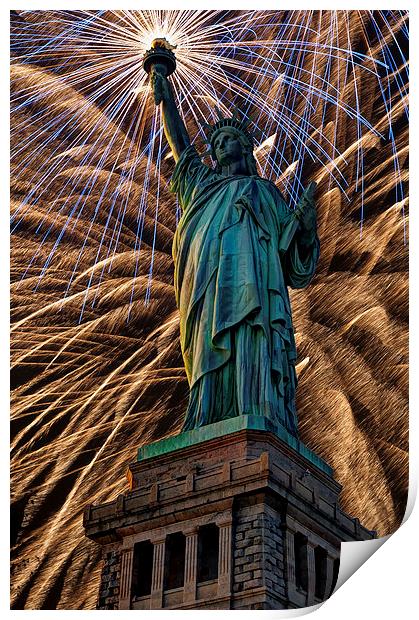 Liberty Fireworks Print by Steve Purnell