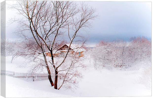 Winter Wonderland. Village under the Snow. Russia Canvas Print by Jenny Rainbow