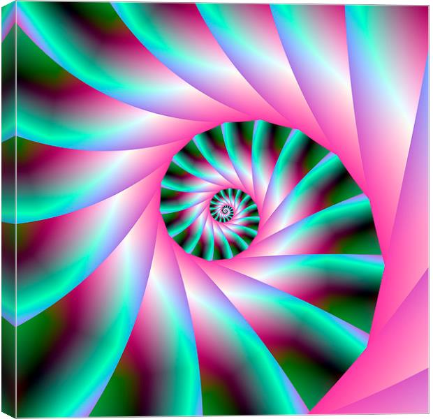 Pink and Green Spiral Steps Canvas Print by Colin Forrest
