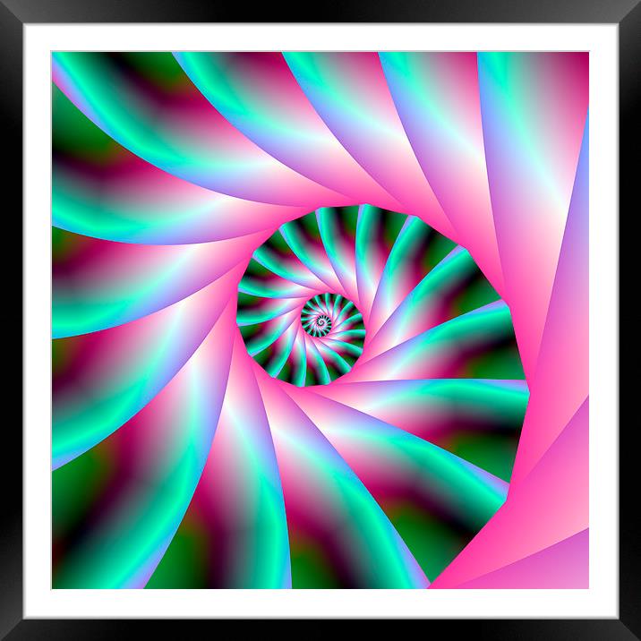 Pink and Green Spiral Steps Framed Mounted Print by Colin Forrest