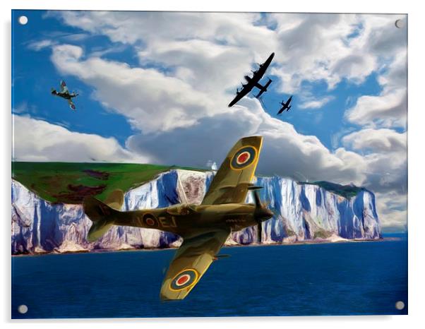 Battle of Britain (paint effect) Acrylic by Neil Ravenscroft