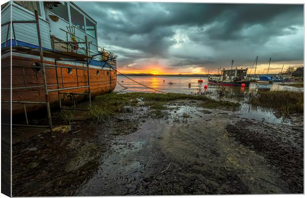 River Taw Sunrise Canvas Print by Dave Wilkinson North Devon Ph