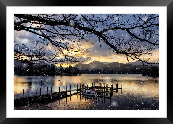 Christmas Sunset at Derwentwater Framed Mounted Print by Gary Kenyon