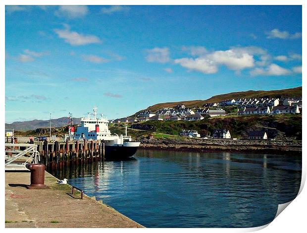 Mallaig and Ferry Print by Bill Lighterness