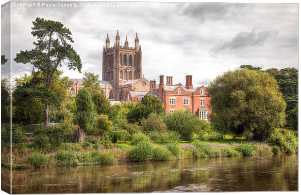 Hereford Cathedral Canvas Print by Paula Connelly