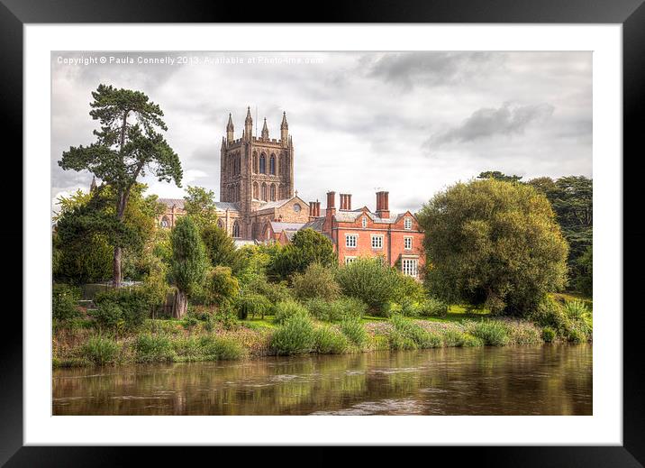 Hereford Cathedral Framed Mounted Print by Paula Connelly