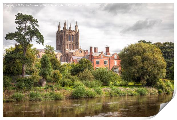 Hereford Cathedral Print by Paula Connelly