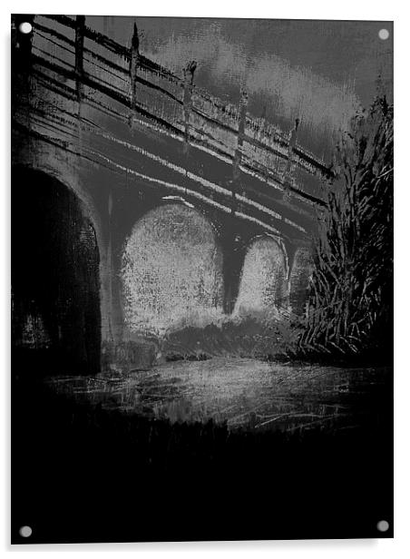 Bridge at Night Acrylic by Carmel Fiorentini