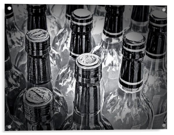 Wine in mono Acrylic by Brian Spooner