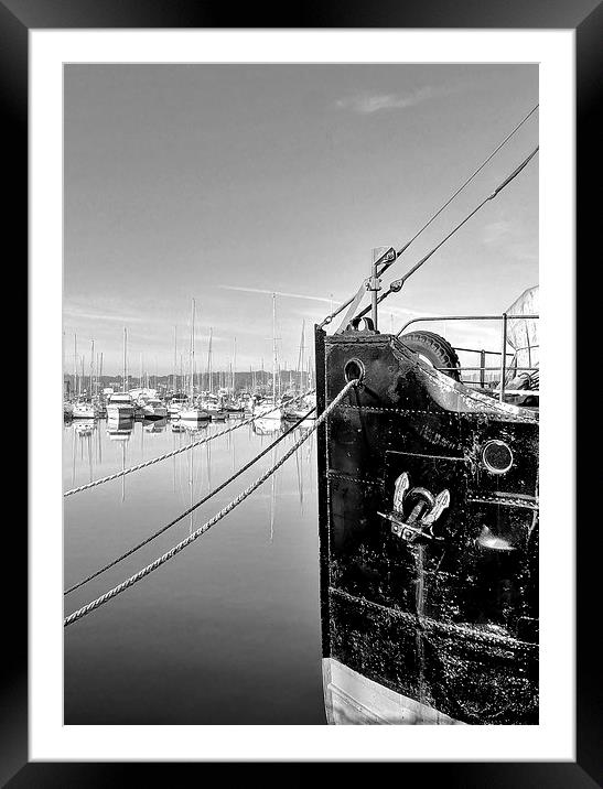 Chatham Marina, Kent, Yachts Framed Mounted Print by Robert Cane