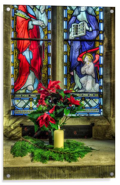 Christmas Poinsettia Acrylic by Ian Mitchell