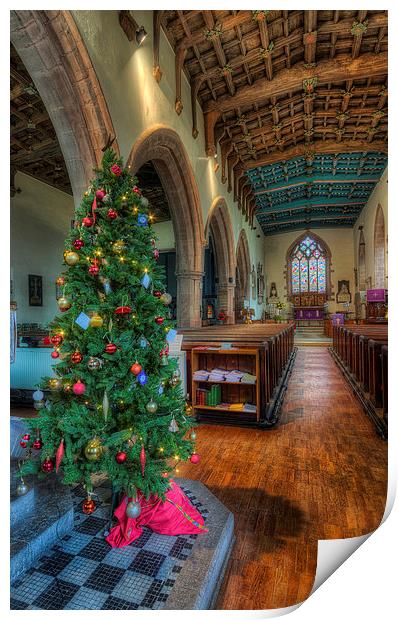 Church at Christmas Time Print by Ian Mitchell