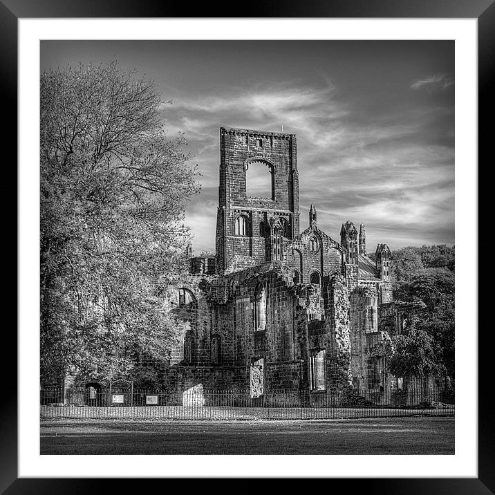 Kirkstall Abbey Mono Framed Mounted Print by Colin Metcalf
