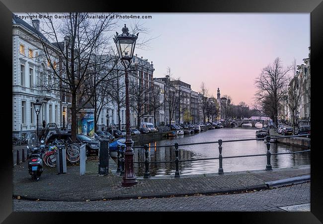 Amsterdam Sunset Framed Print by Ann Garrett