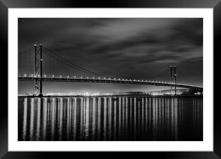Forth Road Bridge - Black and White Framed Mounted Print by Andy Redhead