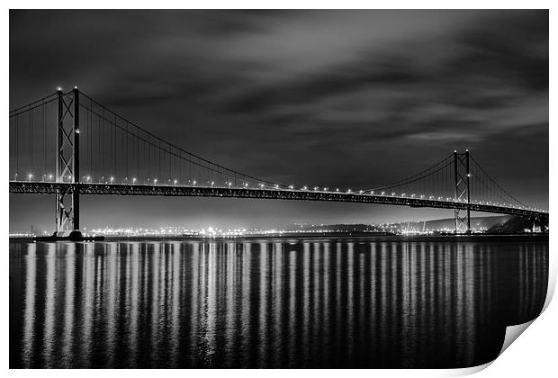 Forth Road Bridge - Black and White Print by Andy Redhead