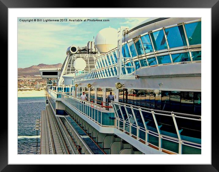 Cruise Ship Reflections Framed Mounted Print by Bill Lighterness