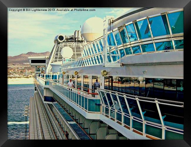 Cruise Ship Reflections Framed Print by Bill Lighterness