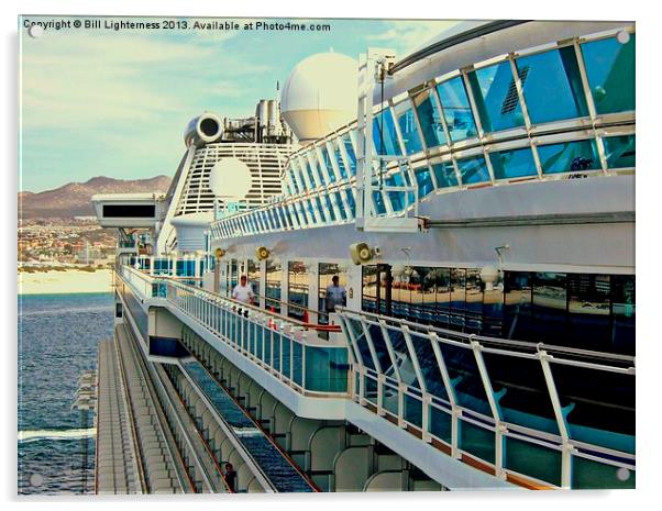 Cruise Ship Reflections Acrylic by Bill Lighterness