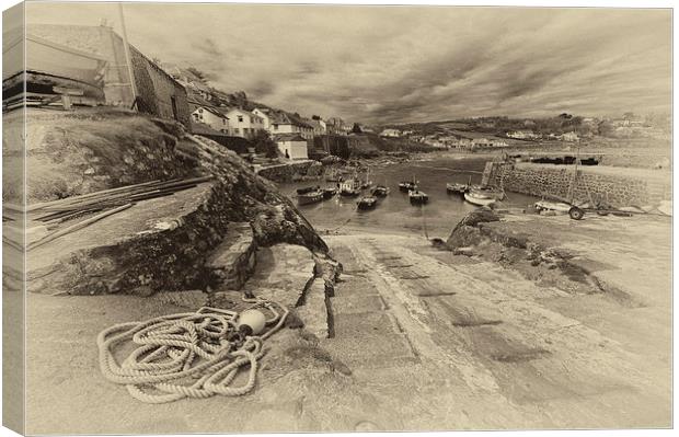 Coverack Harbour Canvas Print by Rob Hawkins