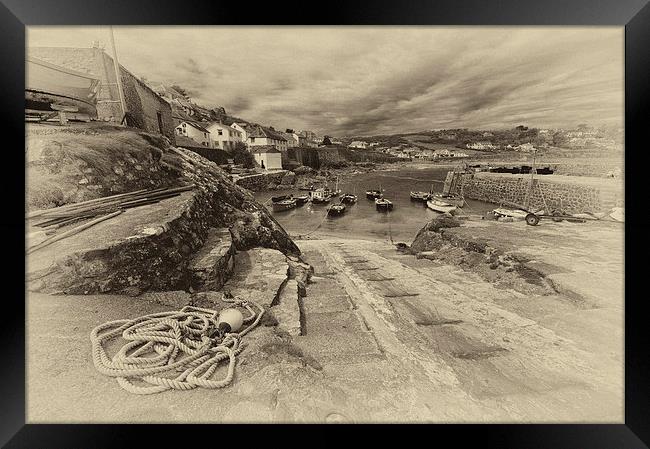 Coverack Harbour Framed Print by Rob Hawkins