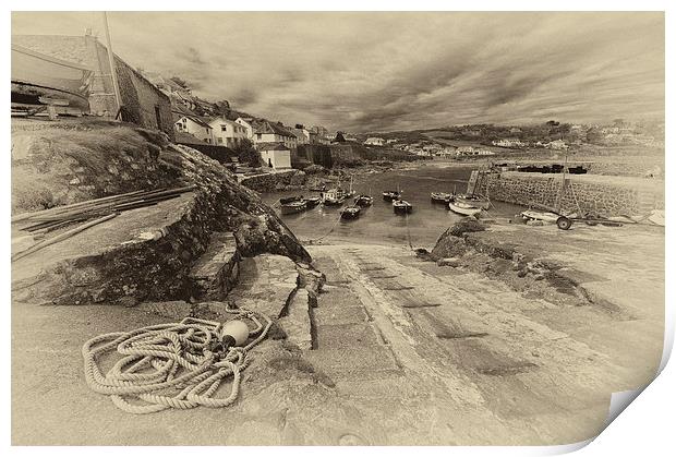 Coverack Harbour Print by Rob Hawkins