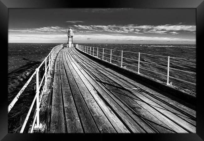 Whitby Harour Pier Framed Print by Kevin Tate