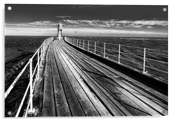 Whitby Harour Pier Acrylic by Kevin Tate