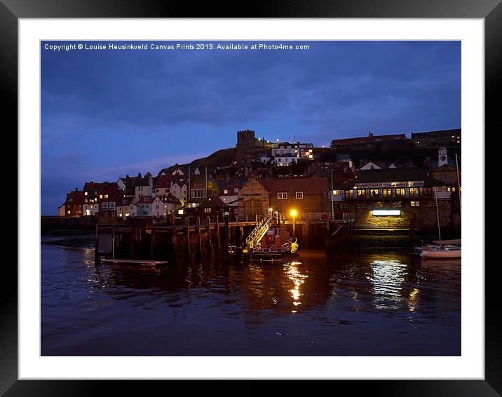 Whitby Lower Harbour and the RNLI Lifeboat Station Framed Mounted Print by Louise Heusinkveld