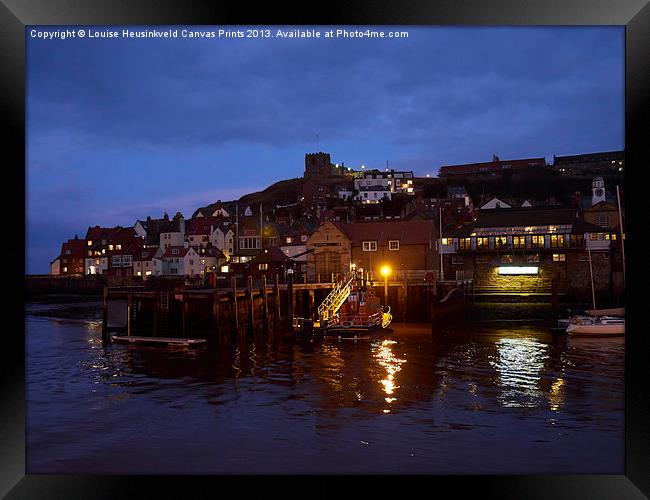 Whitby Lower Harbour and the RNLI Lifeboat Station Framed Print by Louise Heusinkveld